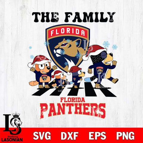 Florida Panthers Family Bluey Christmas Svg Eps Dxf Png File, Digital Download