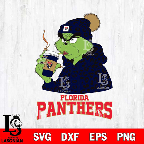 Florida Panthers Grinch Leopard Christmas Cut Files, Cricut,Christmas Svg Dxf Eps Png file , Digital Download