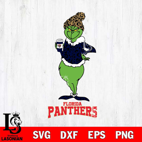 Florida Panthers Grinch Leopard Coffee Svg Eps Dxf Png File, Digital Download, Instant Download