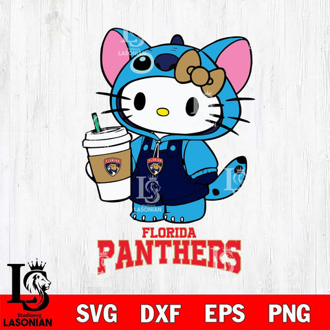 Florida Panthers Hello Kitty Stitch Svg Eps Dxf Png File, NHL svg, Digital Download, Instant Download