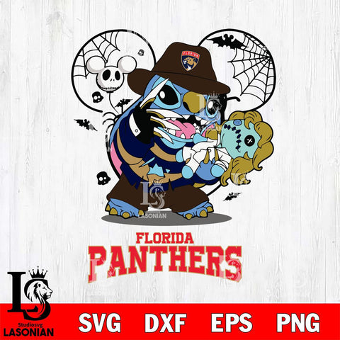 Florida Panthers Stitch Freddy Krueger Halloween Svg Eps Dxf Png File, Digital Download, Instant Download