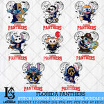 Florida Panthers Stitch Halloween Bundle 8 SVG Svg Eps Dxf Png File, Digital Download, Instant Download