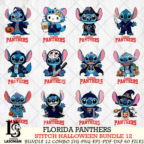 Florida Panthers Stitch Horror Bundle 12 SVG Svg Eps Dxf Png File,Bundle NHL svg, Digital Download, Instant Download