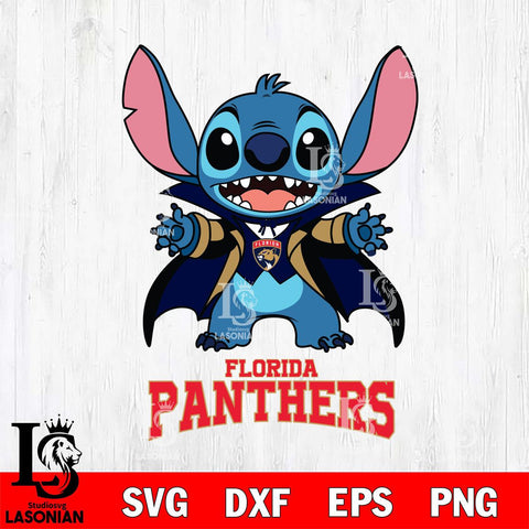 Florida Panthers Stitch Vampire halloween Svg Eps Dxf Png File, NHL svg, Digital Download, Instant Download