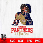 Florida Panthers #1 beauty Black Fan Girl, Svg Eps Dxf Png File, Digital Download