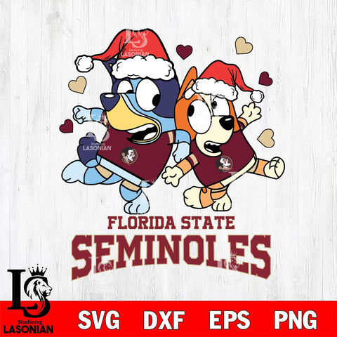 Florida State Seminoles Bluey Christmas NFL Svg Eps Dxf Png File, Digital Download