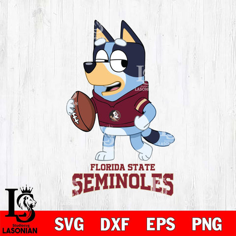 Florida State Seminoles Bluey Football Sport Svg Eps Dxf Png File, Digital Download ,Instant Download, Cricut File