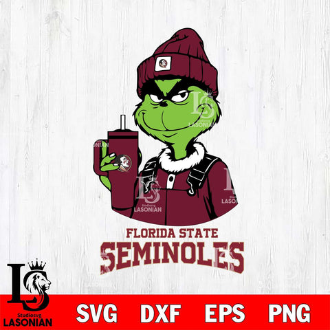 Florida State Seminoles Grinch Football Christmas Cut Files Cricut, Svg Dxf Eps Png file, Digital download , Silhouette