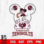 Florida State Seminoles Mickey Heart Rugby Svg Eps Dxf Png File, Digital Download ,Instant Download, Cricut File