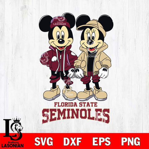 Florida State Seminoles Mickey Minnie Mouse Football Svg Eps Dxf Png File, NCAA svg , File Cut , Digital Download , Instant Download, Cut Svg Files