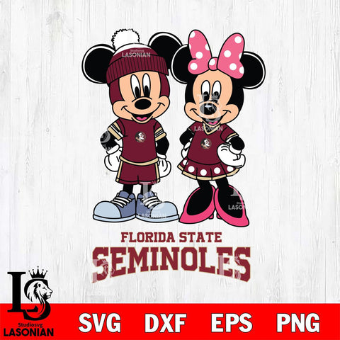 Florida State Seminoles Mickey Minnie Mouse Pink Svg Eps Dxf Png File, NCAA svg , File Cut , Digital Download , Instant Download, Cut Svg Files