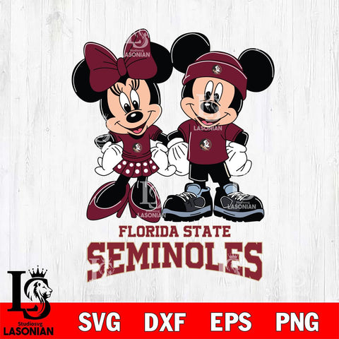 Florida State Seminoles Mickey Minnie Rugby ball Svg Eps Dxf Png File, NCAA svg , File Cut , Digital Download , Instant Download, Cut Svg Files