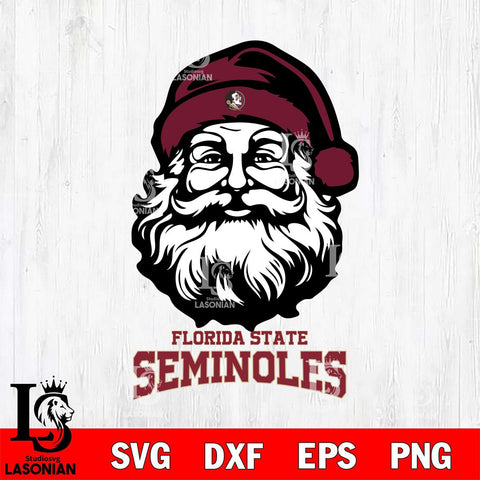 Florida State Seminoles Santa Claus Christmas Svg dxf eps png pdf file,NCAA svg,Digital Download,Cricut file