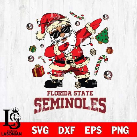 Florida State Seminoles Santa Claus Football Svg dxf eps png pdf file,NCAA svg,Digital Download,Cricut file