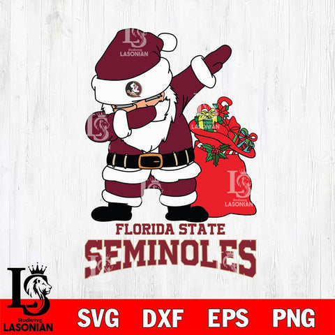 Florida State Seminoles Santa Dabbing Christmas Svg dxf eps png pdf file,NCAA svg,Digital Download,Cricut file