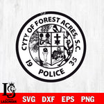 Forest Acres Police Department patch svg eps png dxf file ,Logo Police black and white Digital Download, Instant Download