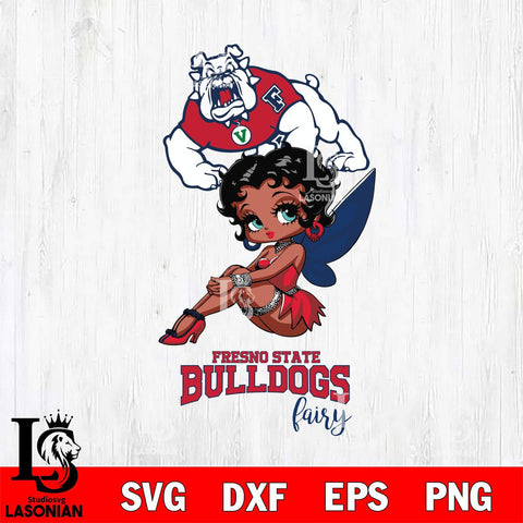 Fresno State Bulldogs Beauty Black Fairy Betty Boop, Svg Eps Dxf Png File, Digital Download