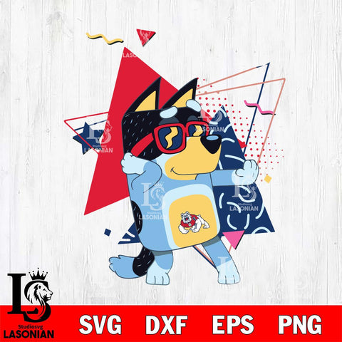 Fresno State Bulldogs Bluey 4 Svg Eps Dxf Png File, Digital Download, Instant Download