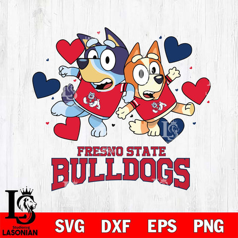 Fresno State Bulldogs Bluey & Bingo 10 Svg Eps Dxf Png File, NCAA svg, Digital Download, Instant Download