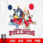 Fresno State Bulldogs Bluey & Bingo 2 Svg Eps Dxf Png File, NCAA svg, Digital Download, Instant Download