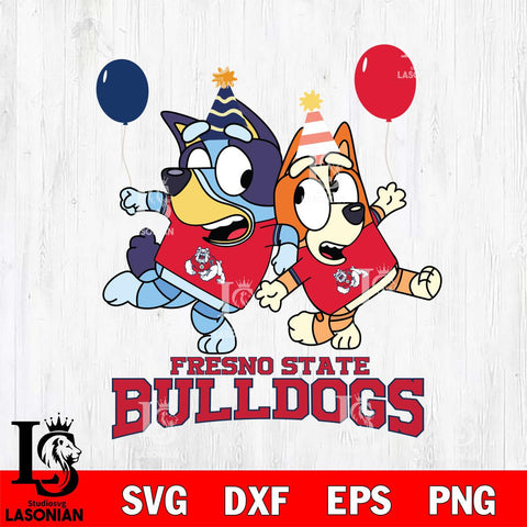 Fresno State Bulldogs Bluey & Bingo 2 Svg Eps Dxf Png File, NCAA svg, Digital Download, Instant Download