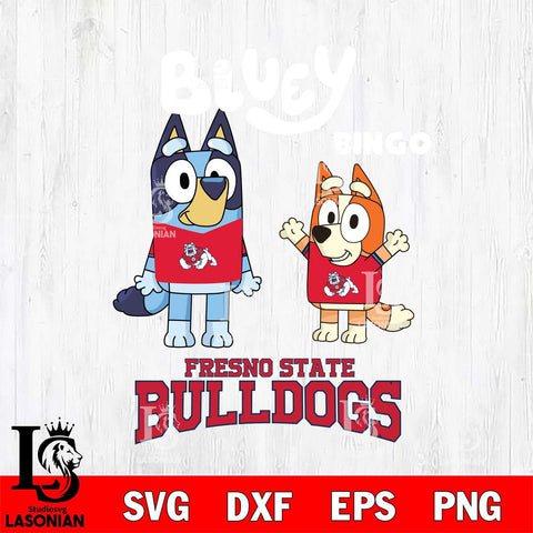 Fresno State Bulldogs Bluey & Bingo 4 Svg Eps Dxf Png File, NCAA svg, Digital Download, Instant Download