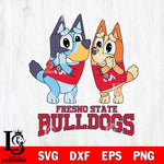 Fresno State Bulldogs Bluey & Bingo 5 Svg Eps Dxf Png File, NCAA svg, Digital Download, Instant Download