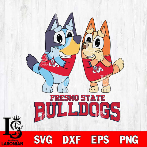 Fresno State Bulldogs Bluey & Bingo 5 Svg Eps Dxf Png File, NCAA svg, Digital Download, Instant Download