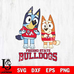 Fresno State Bulldogs Bluey & Bingo 6 Svg Eps Dxf Png File, NCAA svg, Digital Download, Instant Download