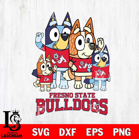 Fresno State Bulldogs Bluey & Bingo 7 Svg Eps Dxf Png File, NCAA svg, Digital Download, Instant Download