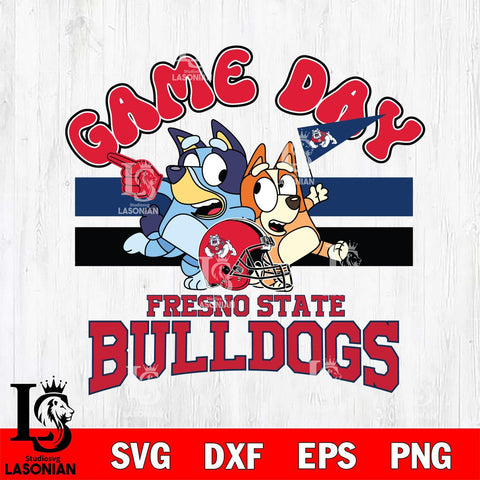 Fresno State Bulldogs Bluey & Bingo 9 Svg Eps Dxf Png File, NCAA svg, Digital Download, Instant Download