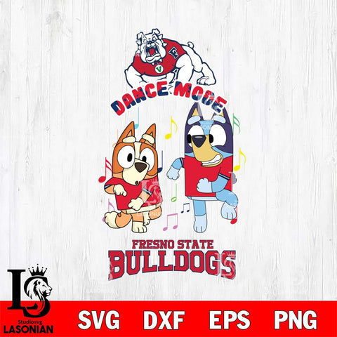 Fresno State Bulldogs Bluey Bingo Dance Mode Svg Eps Dxf Png File, NCAA svg, Digital Download, Instant Download