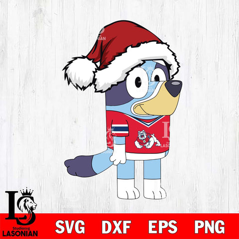 Fresno State Bulldogs Bluey Cartoon Christmas Svg Eps Dxf Png File, Digital Download, Instant Download