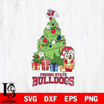 Fresno State Bulldogs Bluey Chilli Christmas Tree Svg Eps Dxf Png File, Digital Download