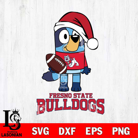 Fresno State Bulldogs Bluey Christmas Svg Eps Dxf Png File, Digital Download