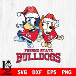 Fresno State Bulldogs Bluey Christmas Holiday Svg Eps Dxf Png File, Digital Download