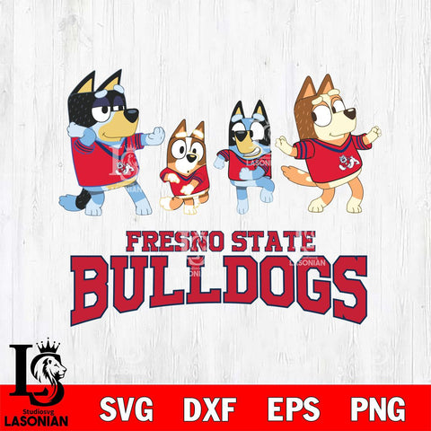 Fresno State Bulldogs Bluey Dance Mode Squats Svg Eps Dxf Png File, Digital Download, Instant Download