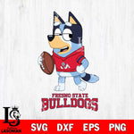 Fresno State Bulldogs Bluey Football Sport Svg Eps Dxf Png File, Digital Download ,Instant Download, Cricut File