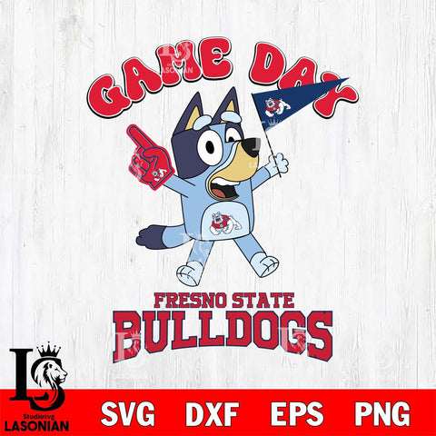 Fresno State Bulldogs Bluey Game Day Svg Eps Dxf Png File, Digital Download, Instant Download