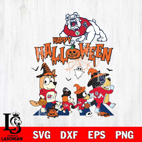 Fresno State Bulldogs Bluey Halloween Family Svg Eps Dxf Png File, Digital Download, Instant Download