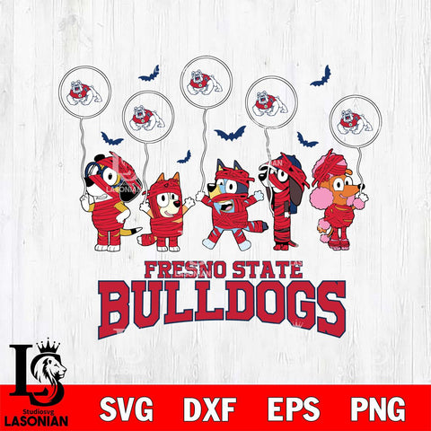 Fresno State Bulldogs Bluey Halloween Spooky Svg Eps Dxf Png File, Digital Download, Instant Download