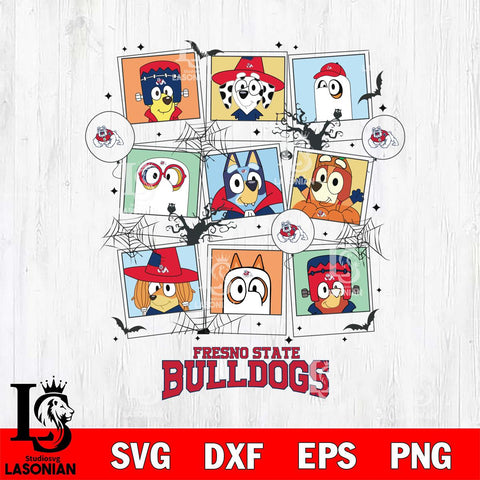 Fresno State Bulldogs Bluey Halloween Sport Svg Eps Dxf Png File, Digital Download, Instant Download