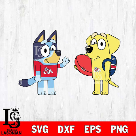 Fresno State Bulldogs Bluey & Lucky Svg Eps Dxf Png File, Digital Download, Instant Download