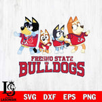 Fresno State Bulldogs Bluey Mode Dance Squats Svg Eps Dxf Png File, Digital Download, Instant Download