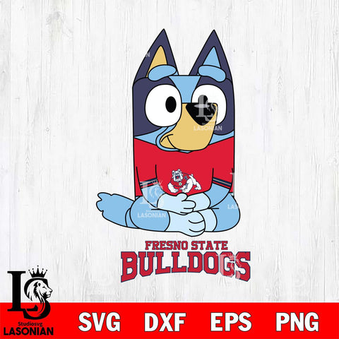 Fresno State Bulldogs Bluey Styles Football Svg Eps Dxf Png File,NCAA Svg Files,Bluey svg ,Digital Download ,Instant Download, Cricut File