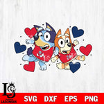 Fresno State Bulldogs Bluey heart Svg Eps Dxf Png File, Digital Download, Instant Download