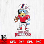 Fresno State Bulldogs Bluey rugby Svg Eps Dxf Png File, Digital Download ,Instant Download, Cricut File