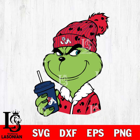 Fresno State Bulldogs Boujee Grinch 3 Svg Eps Dxf Png File, Digital Download, Instant Download