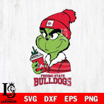 Fresno State Bulldogs Boujee Grinch Christmas Cut Files Cricut, Svg Dxf Eps Png file, Digital download , Silhouette