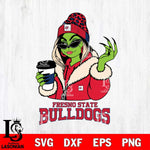 Fresno State Bulldogs Boujee Grinch Girls Christmas Cut Files Cricut, Svg Dxf Eps Png file, Digital download , Silhouette